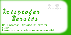 krisztofer mersits business card